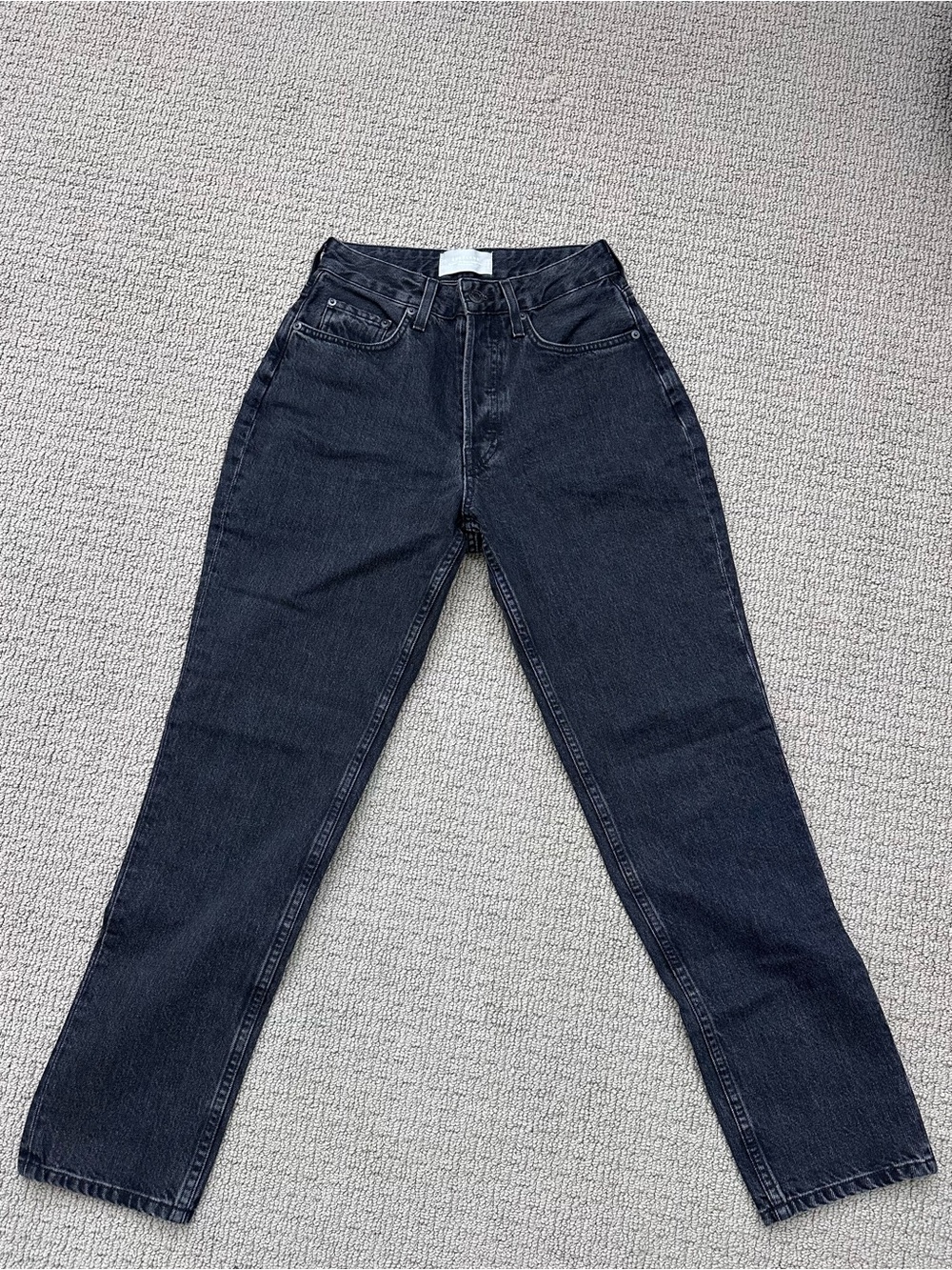 Everlane Curvy ’90s Cheeky Straight Jeans Black High Rise Size 27 Regular